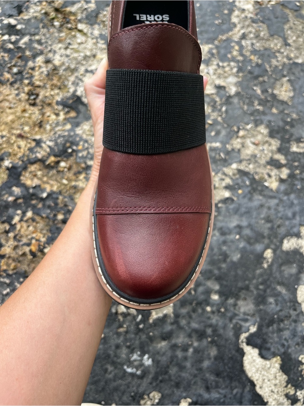 New Brown Sorel Loafers with Black Elastic Strap - Picture 6 of 11